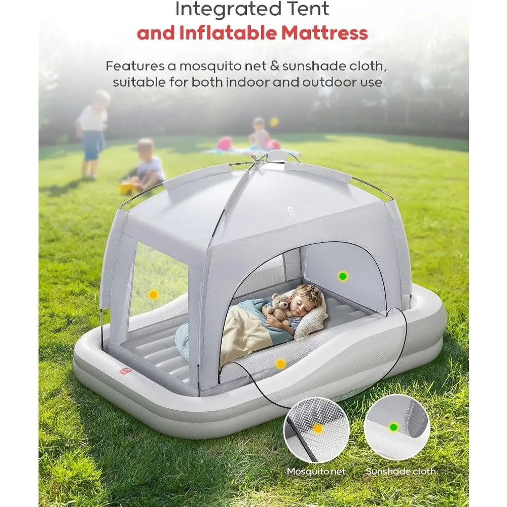 Inflatable, Portable Toddler/Kids Air Mattress Travel Bed with Safety Bumpers