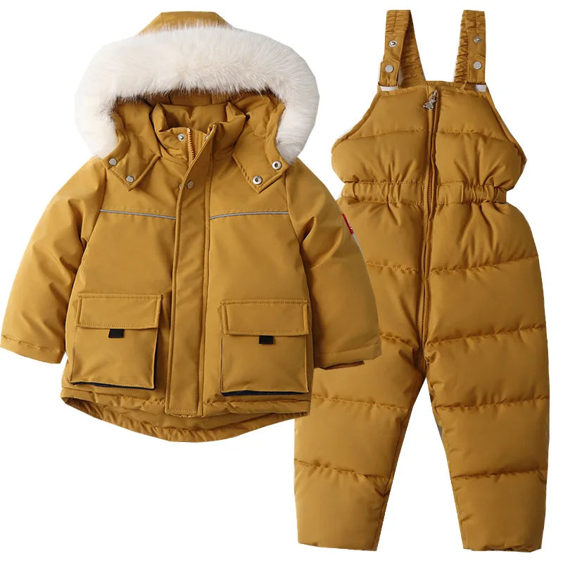 Children's Windproof & Waterproof Down Ski Jacket & Pants