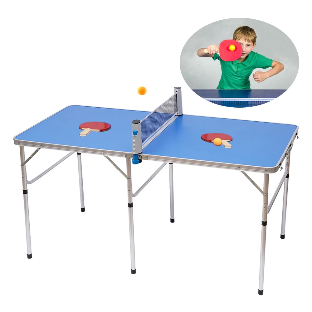 60 in Ping Pong Table with MDF and Aluminum Alloy, High Load-Bearing, Complete Set with Balls and Rackets