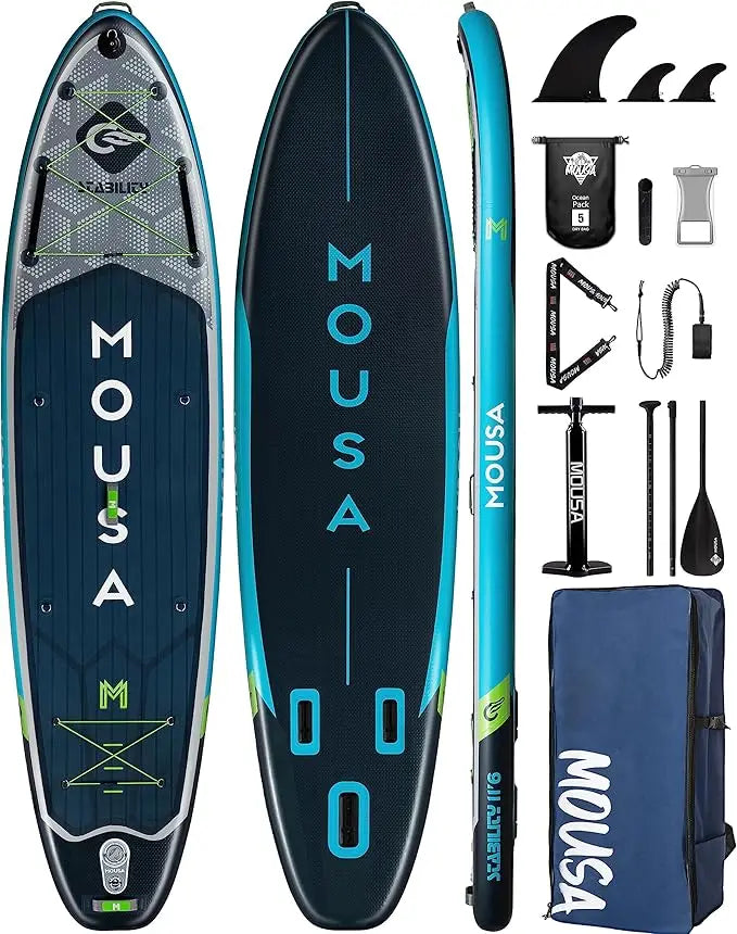 Extra Long & Wide Inflatable Paddle Board, Stable Stand-up for 3 People/Family w/Shoulder Strap &100L Backpack