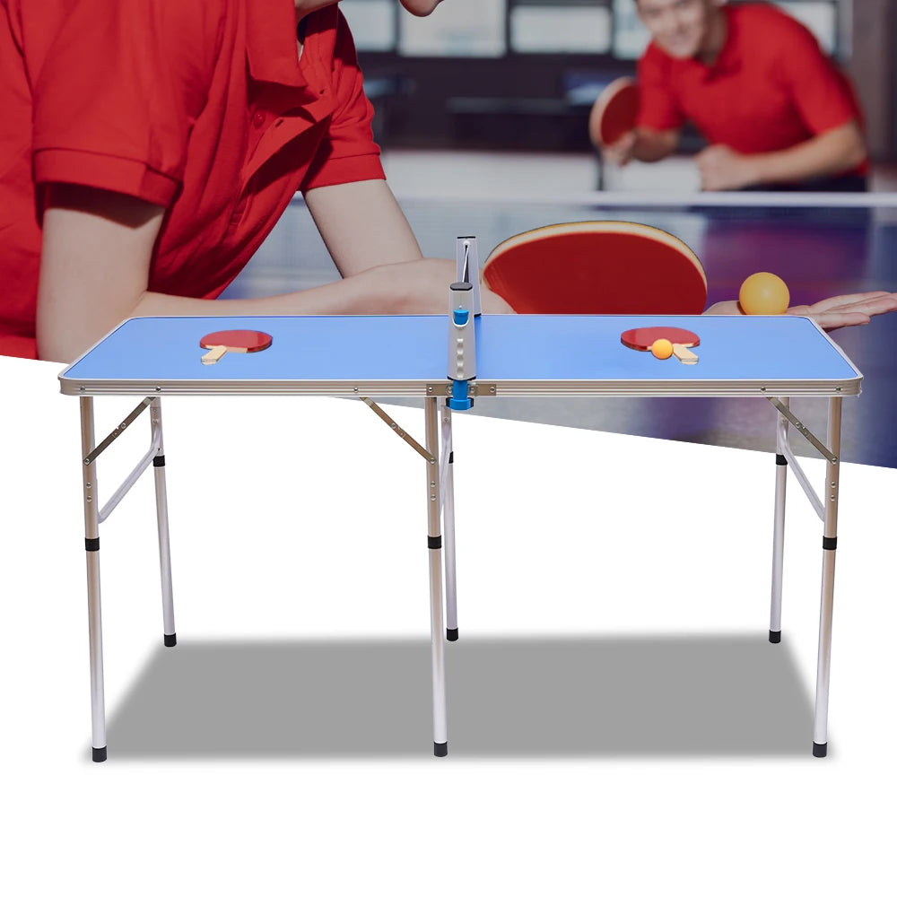 60 in Ping Pong Table with MDF and Aluminum Alloy, High Load-Bearing, Complete Set with Balls and Rackets
