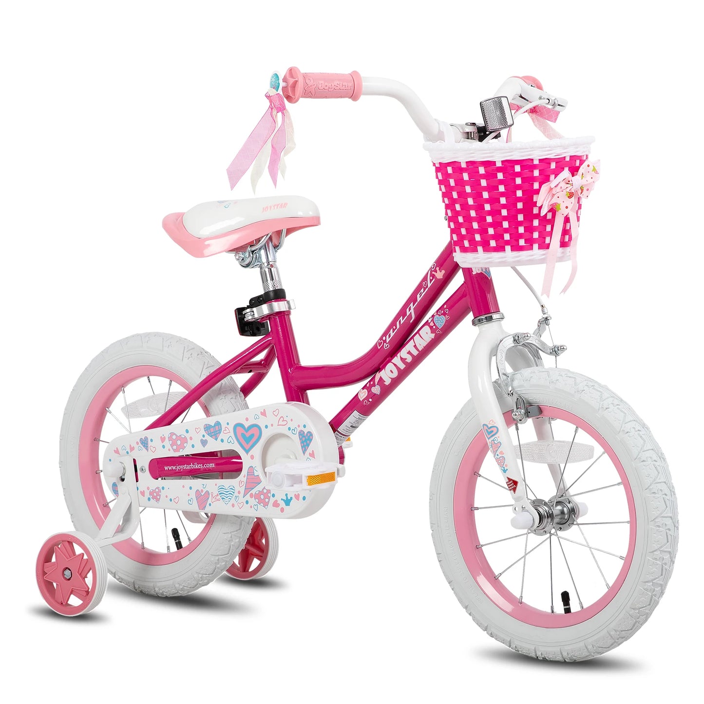 US Warehouse 12-18 In Colorful Girls Bike with Basket & Training Wheels