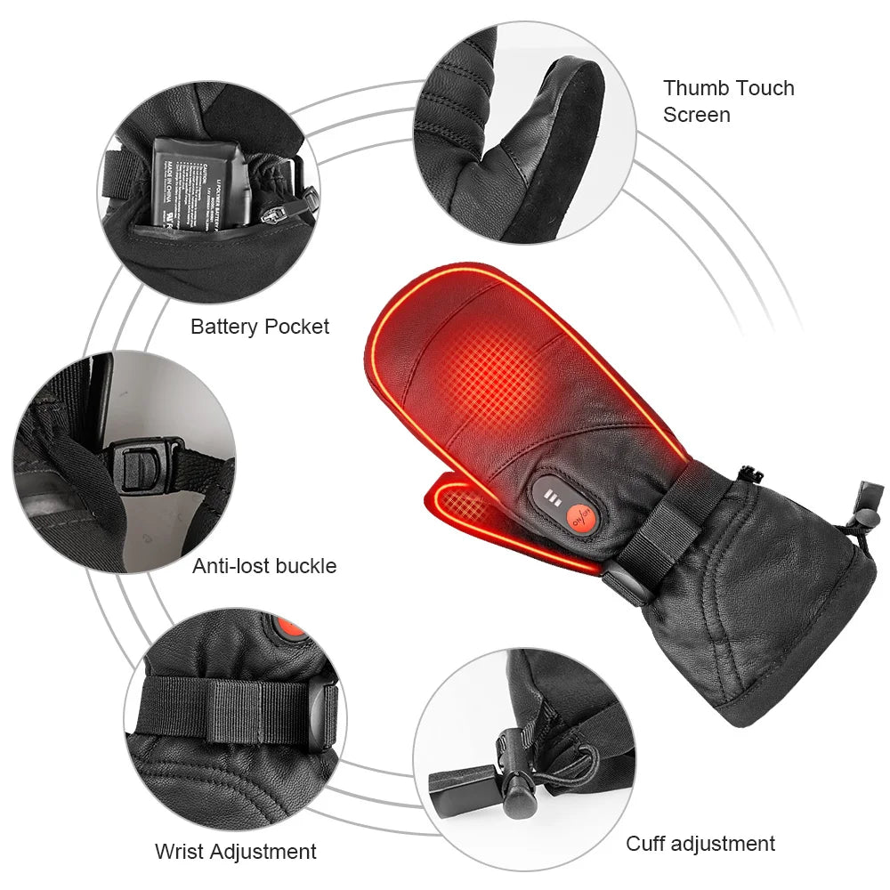 Savior Heated Men's & Women's Waterproof Ski Mittens