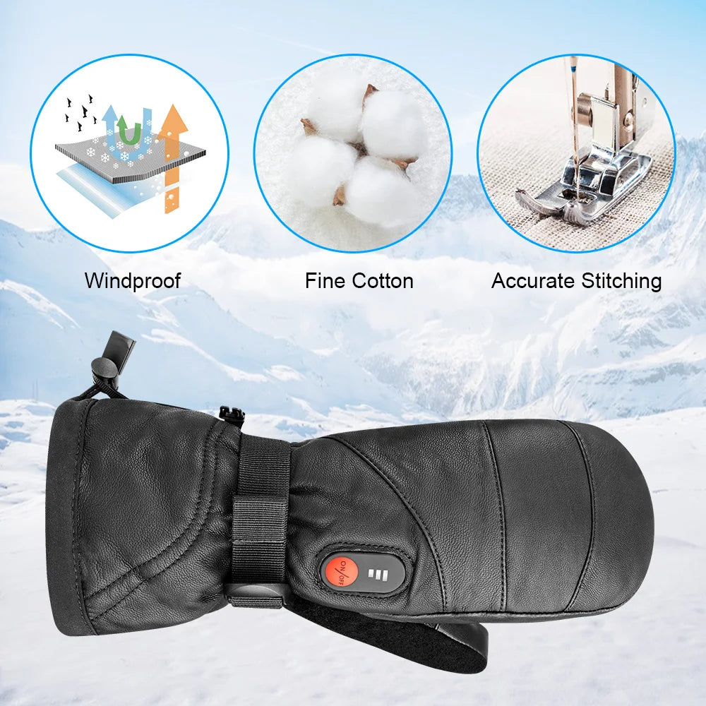 Savior Heated Men's & Women's Waterproof Ski Mittens
