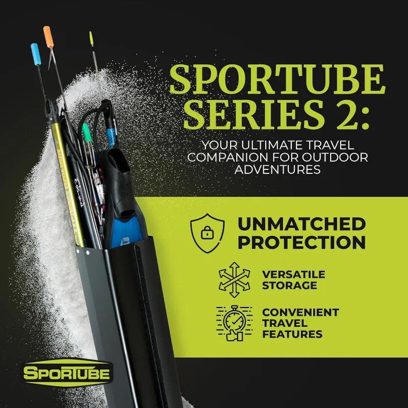 Series 2 Hard, Lockable, Adjustable Protective Travel Ski Case for Two Pairs of Alpine Skis and Poles or Four Pairs of Nordic Skis and Poles