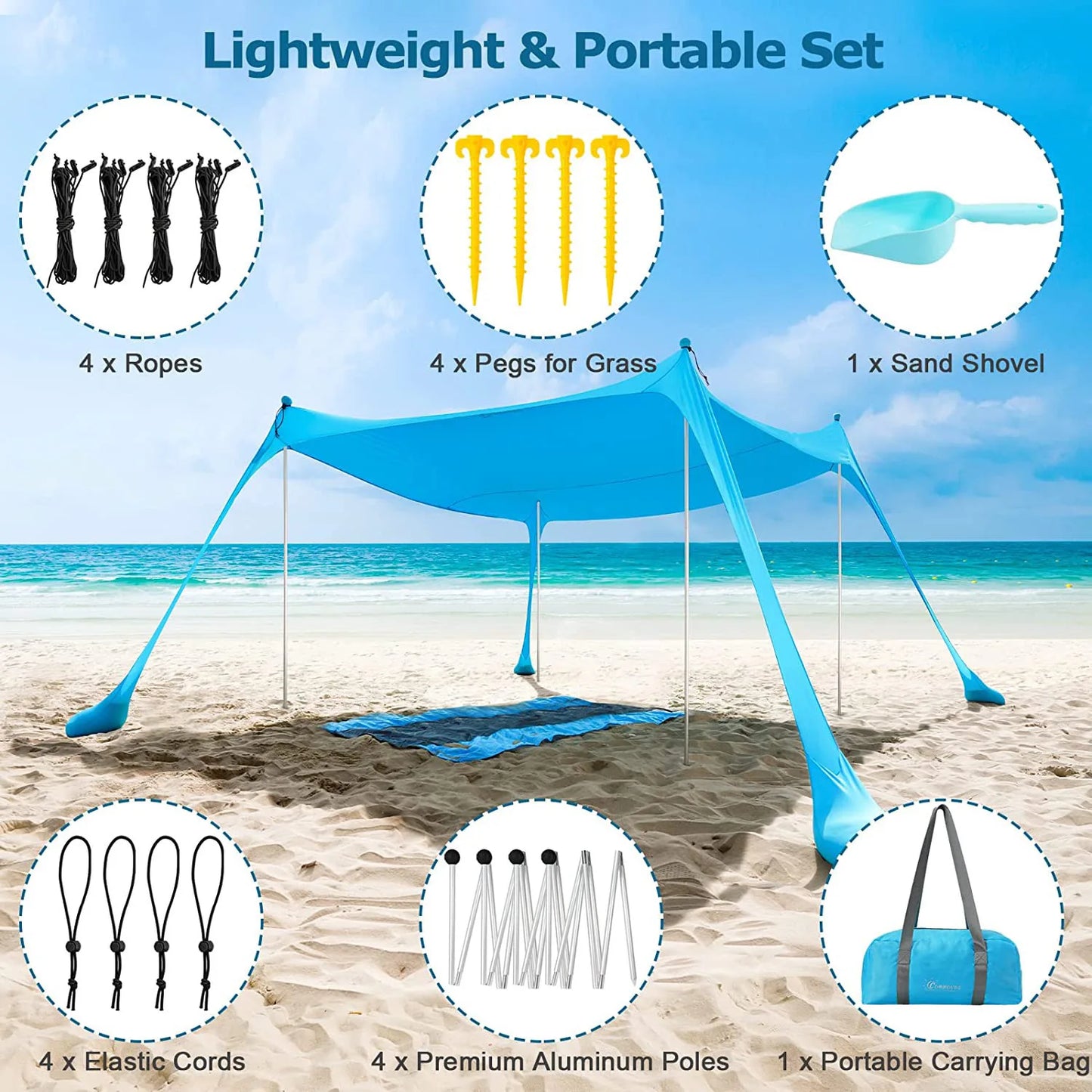 Leica Large Size Lawn and Beach Portable Canopy