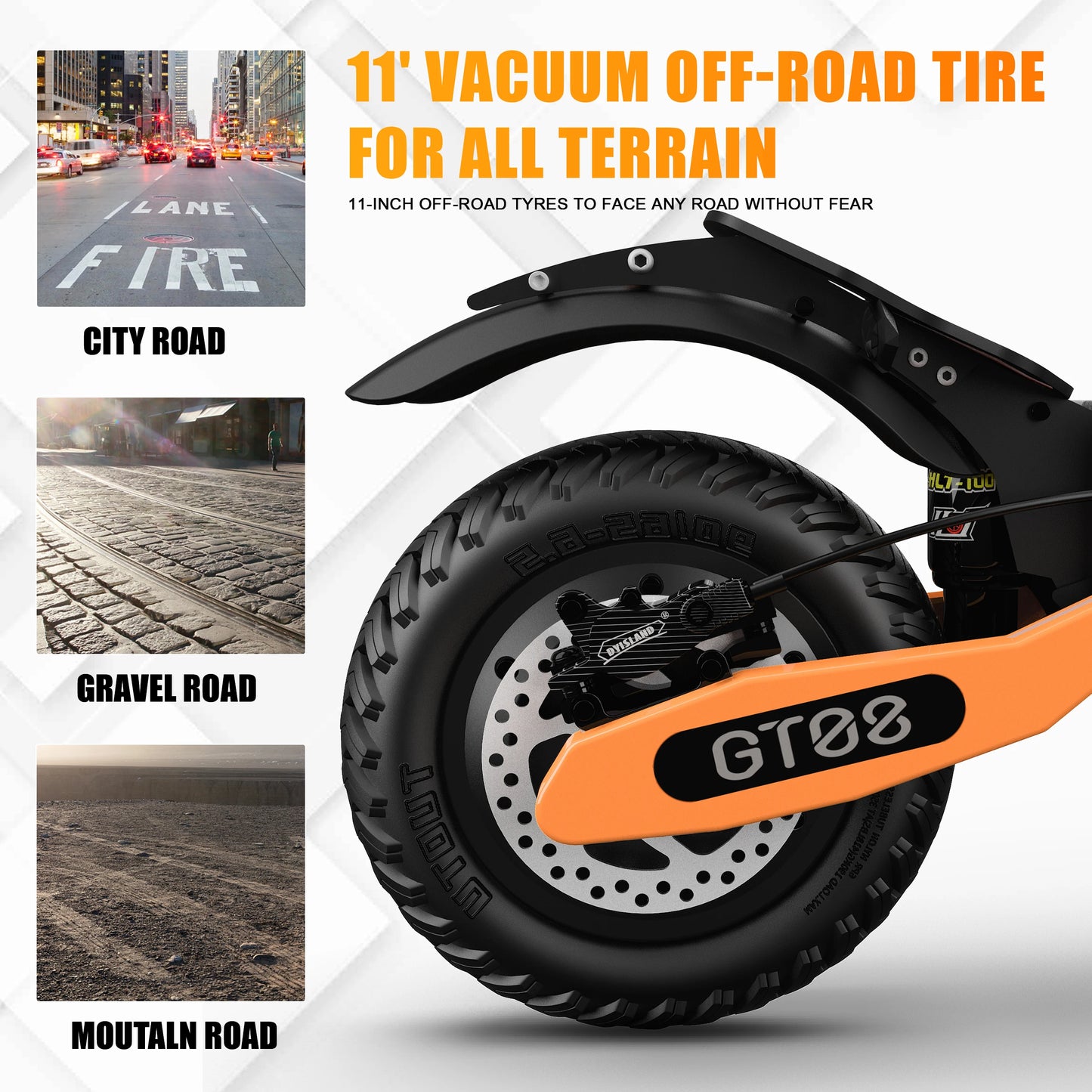 Arwibon 5600W 60V 27AH, Folding Adult Electric Scooter with Dual Motor & 11-inch Off-Road Tires