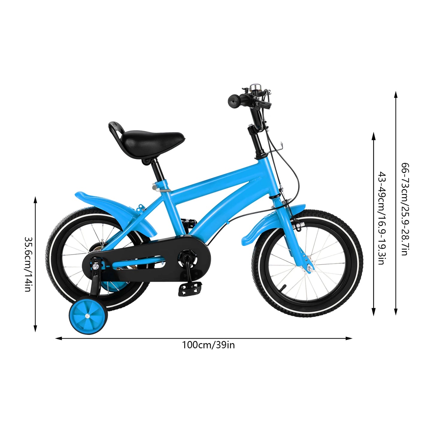 14 Inch Children's Bicycle with Training Wheels for 2–11-Year-old Boys & Girls