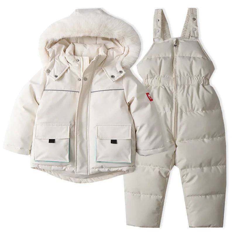Children's Windproof & Waterproof Down Ski Jacket & Pants