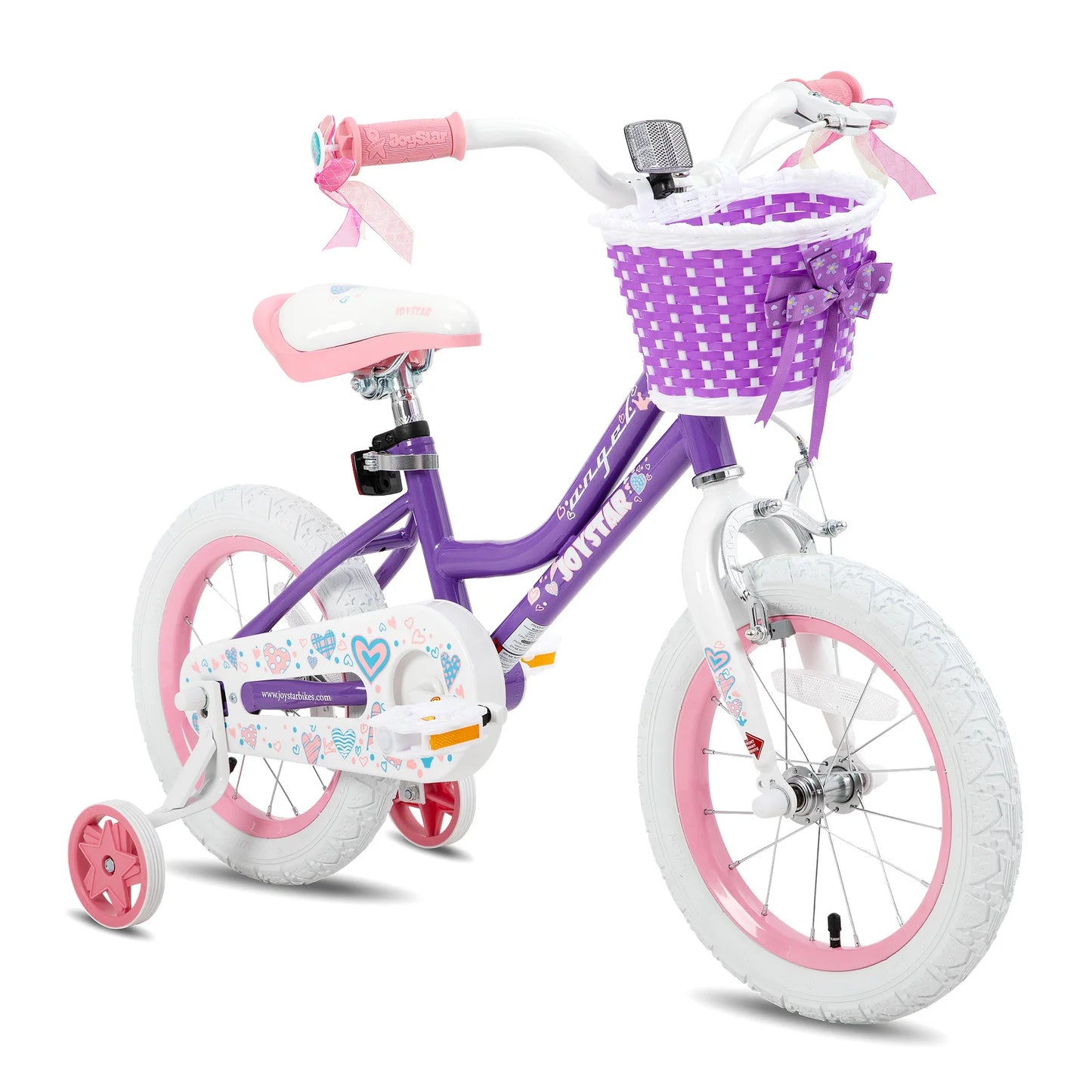 US Warehouse 12-18 In Colorful Girls Bike with Basket & Training Wheels