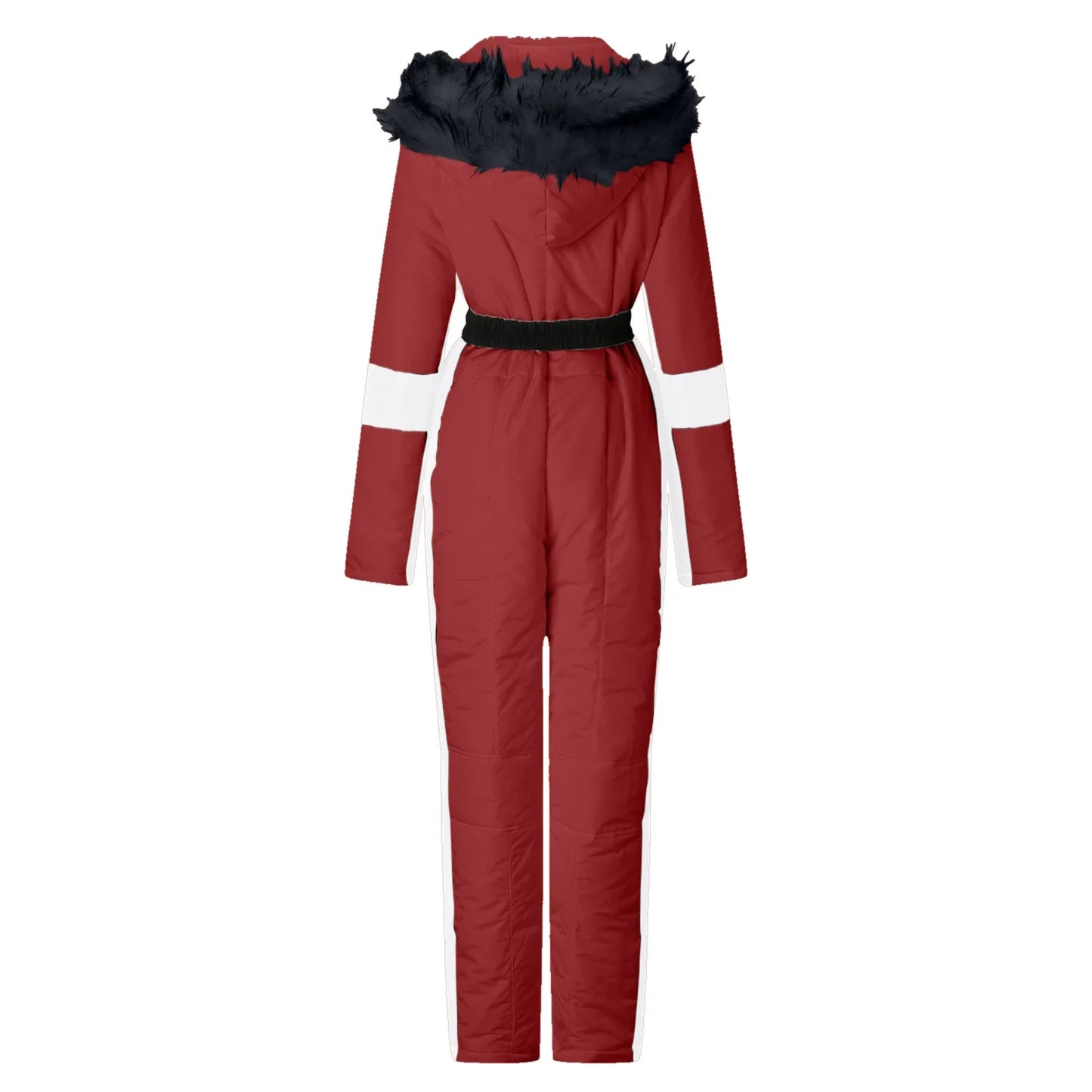 Women's Winter Outdoor Down Ski Jumpsuit with Removable Sports Zipper
