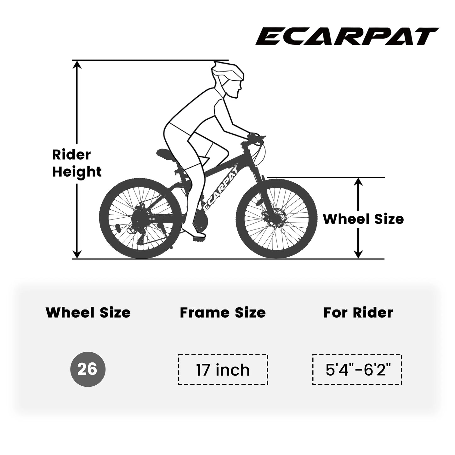 Ecarpat 26 in, 21 Speed Mountain Bike with 4-Inch-Wide Fat Tires for Men/Women