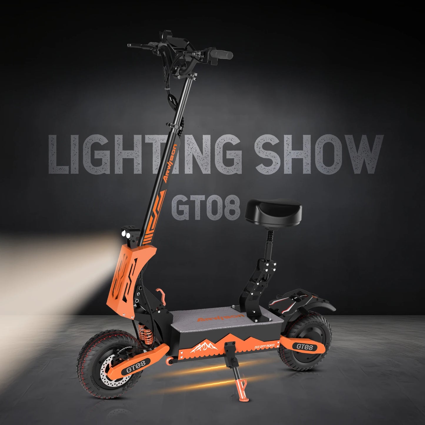 Arwibon 5600W 60V 27AH, Folding Adult Electric Scooter with Dual Motor & 11-inch Off-Road Tires