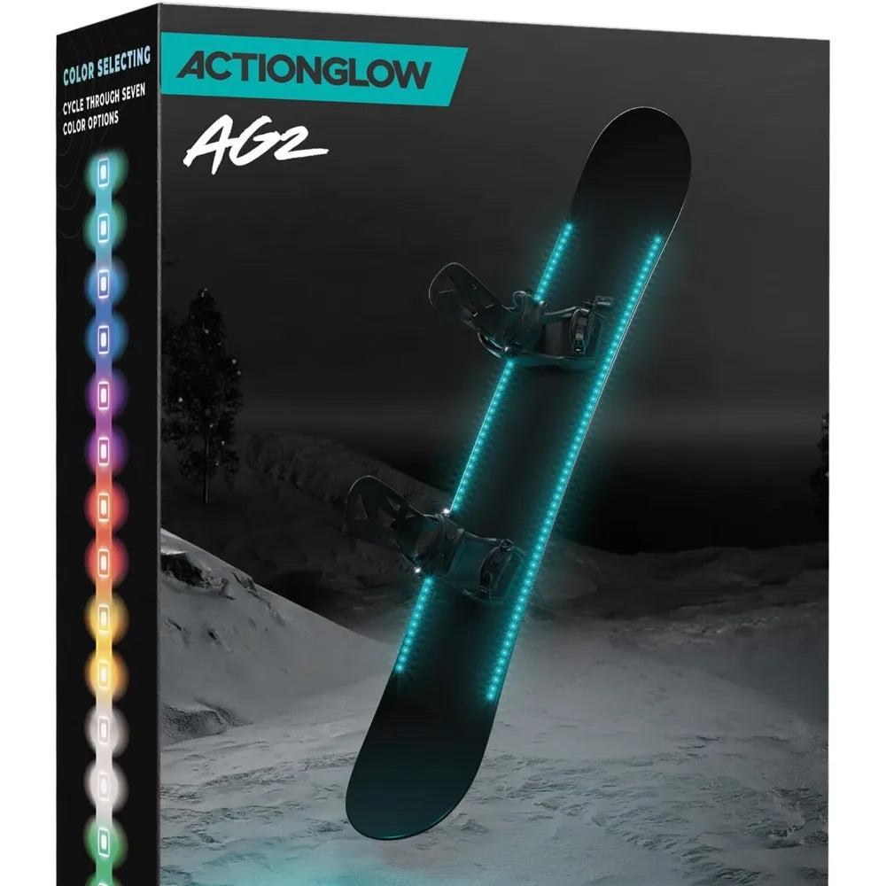 LED Snowboard Lighting System (AG2) with 7 Color Modes, 100% Waterproof, Super Bright, Visible from Over a Half a Mile