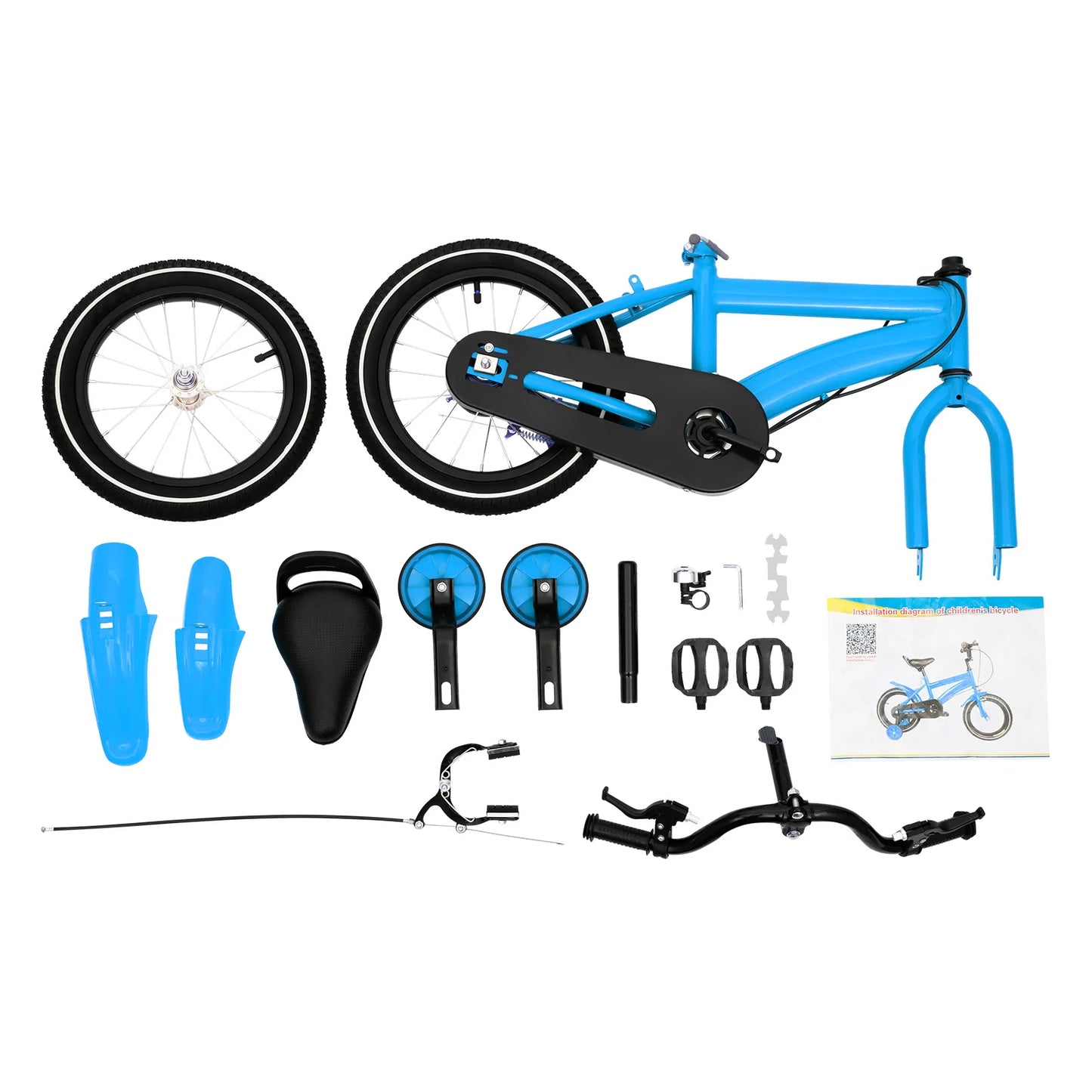 14 Inch Children's Bicycle with Training Wheels for 2–11-Year-old Boys & Girls