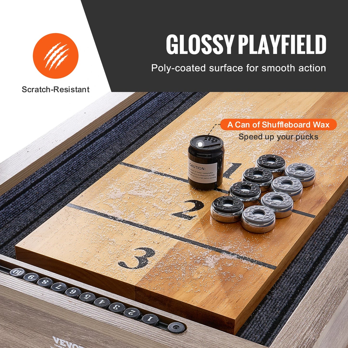 VEVOR 9ft, 2 in 1 Shuffleboard and Bowling Combo Table Game Set