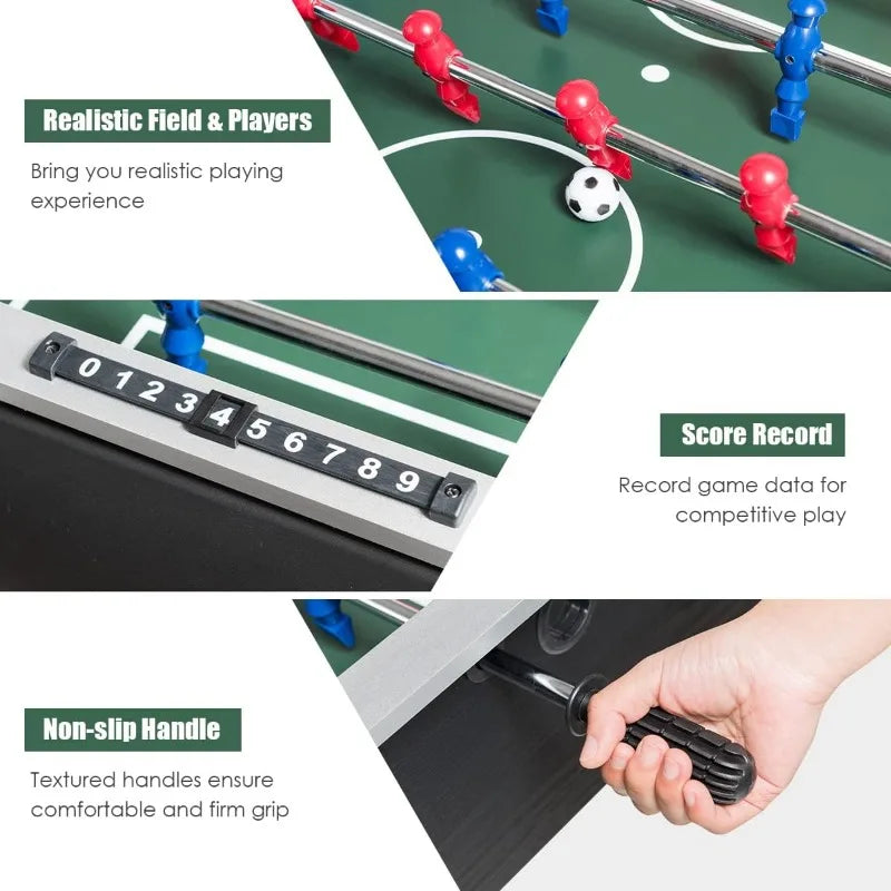 Goplus 48'' Wooden Foosball Table w/ 2 Soccer Balls & Score Keepers