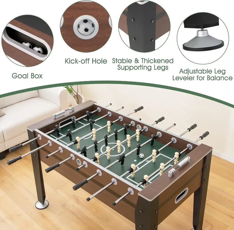 Giantex 54" Adult Size Wood Foosball Table with 2 Balls