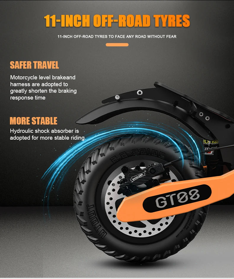 Arwibon 5600W 60V 27AH, Folding Adult Electric Scooter with Dual Motor & 11-inch Off-Road Tires