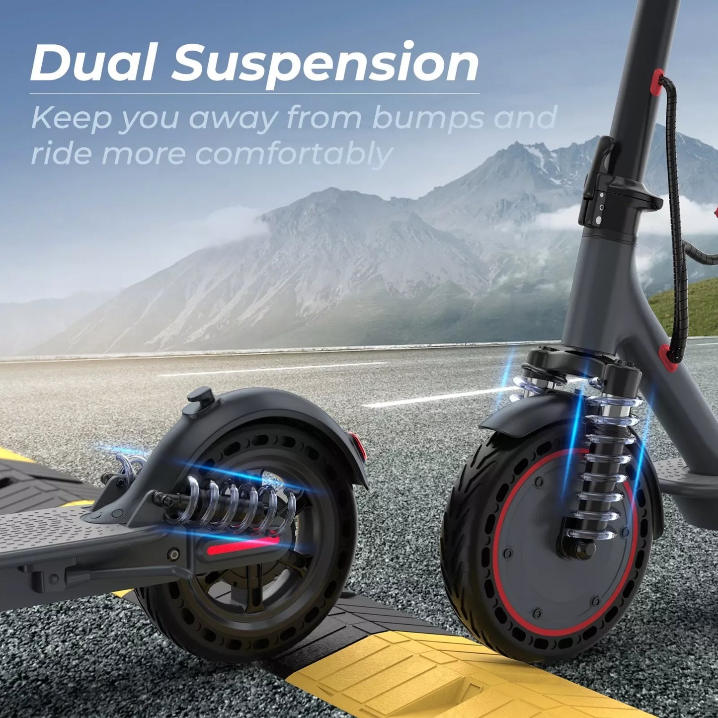 AOVOPRO TMAX 500W Adult 10inch Folding Electric Scooter with APP Smart Control & Shock-absorbing Anti-skid Device