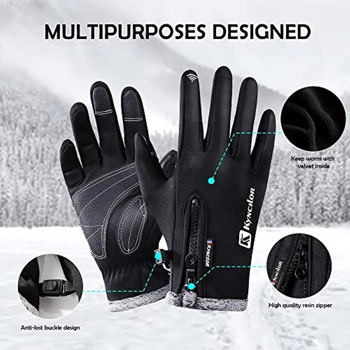 Men's & Women's Waterproof Winter Ski Gloves