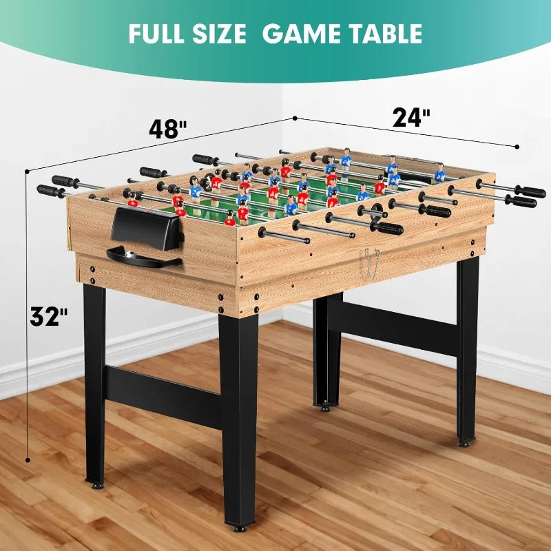 12-in-1 Game Table for Home - Foosball, Air Hockey, Pool Table & More! - Ideal for Game Rooms and Family Game Nights