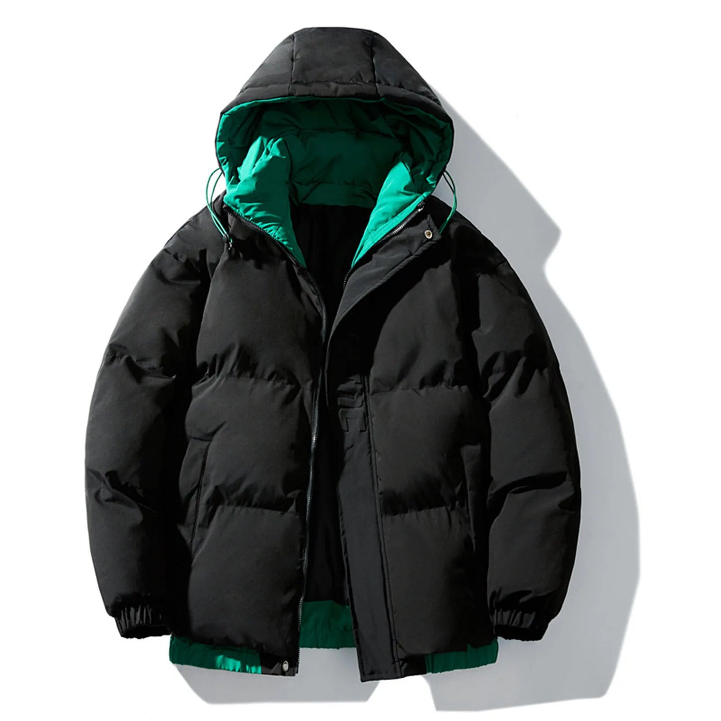 Men's Hooded Windproof Fleece Winter Ski Jacket