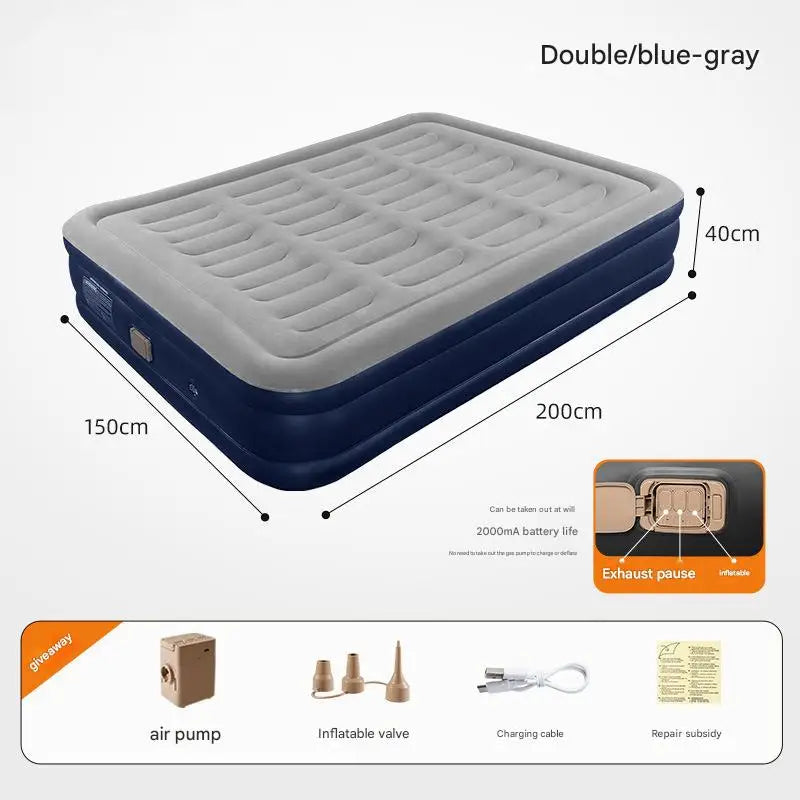 Soft Top Foldable, Inflatable, Thick, Antileak Air Mattress with Electric Air Pump