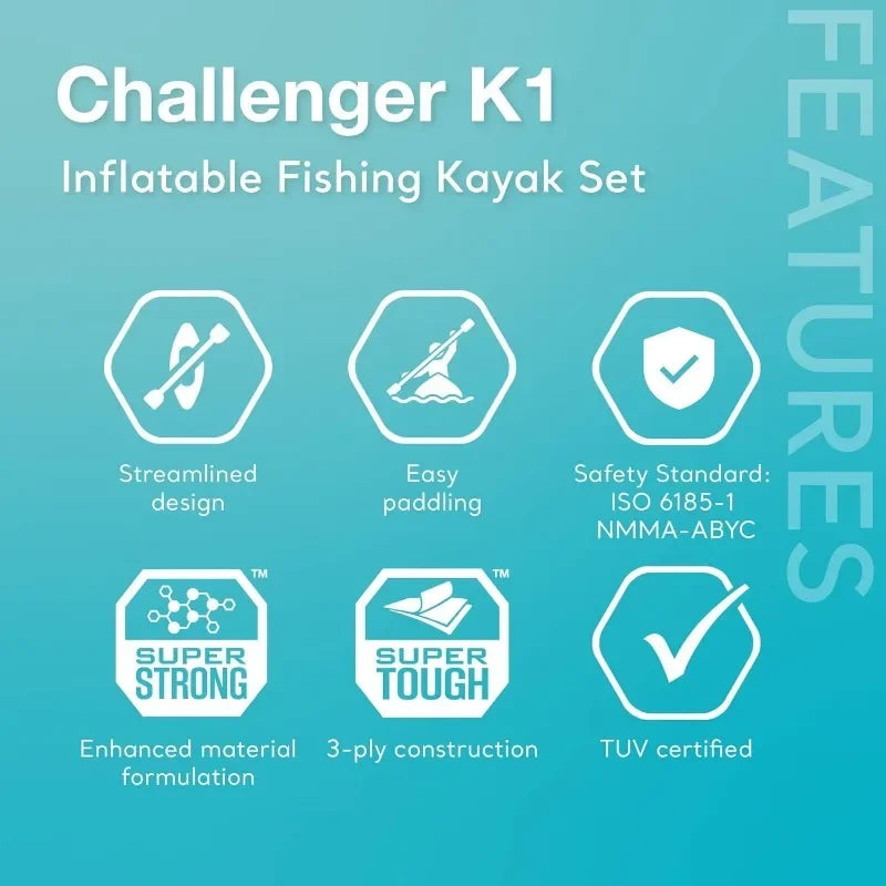 Challenger Inflatable Kayak Series: Includes Deluxe 86in Kayak Paddles and High-Output Pump