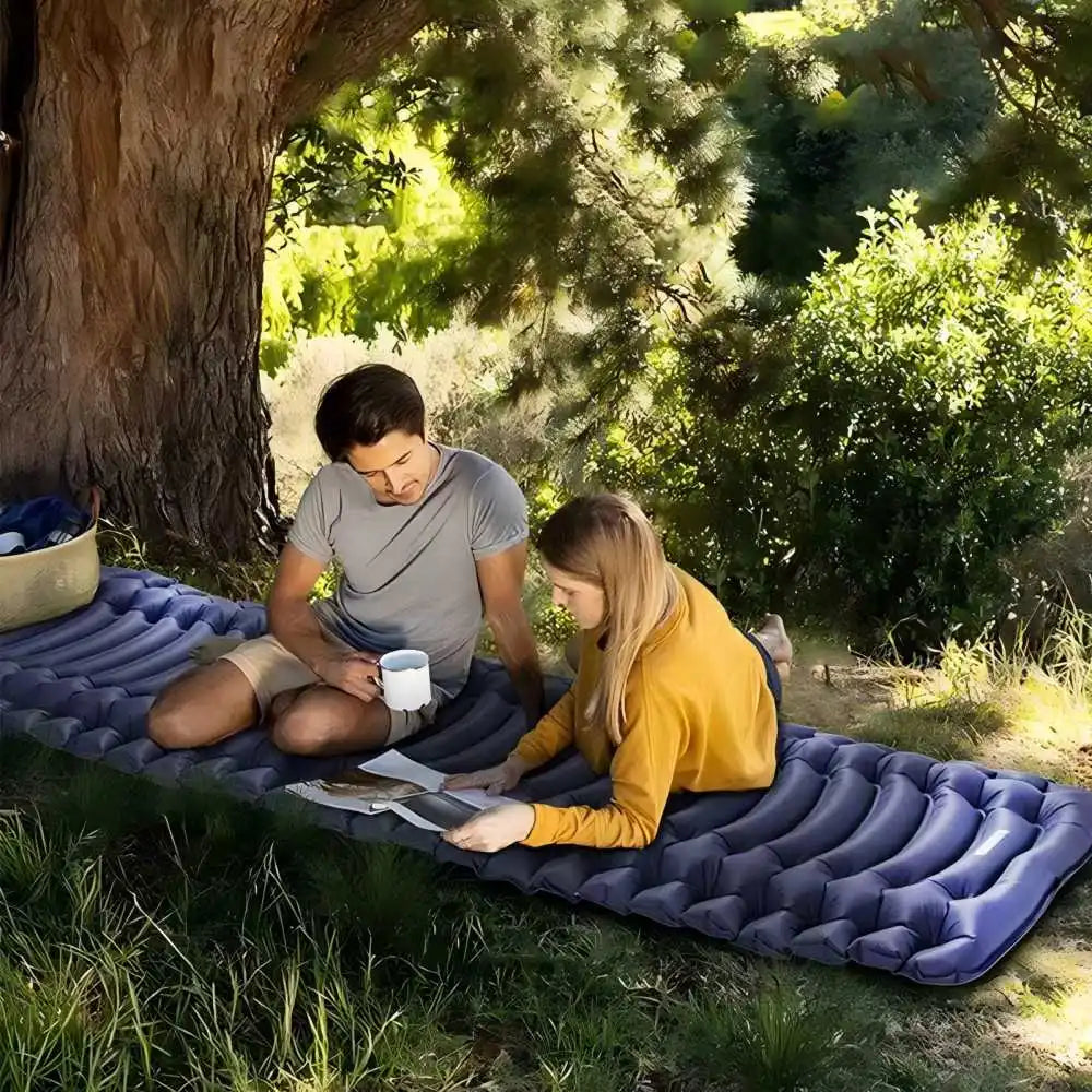 Super Thick 4-inch Inflatable Camping Sleeping Mat with Built-in Pillow and Pump