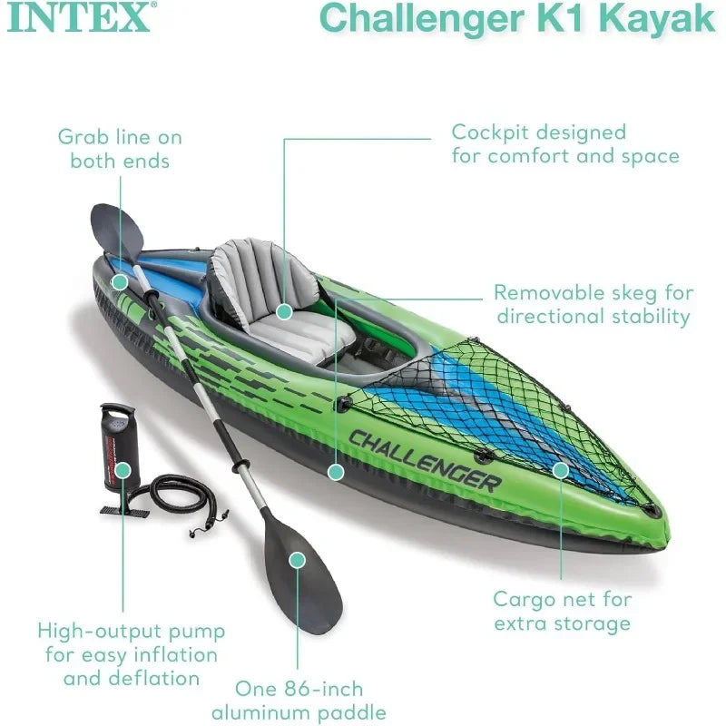 Challenger Inflatable Kayak Series: Includes Deluxe 86in Kayak Paddles and High-Output Pump