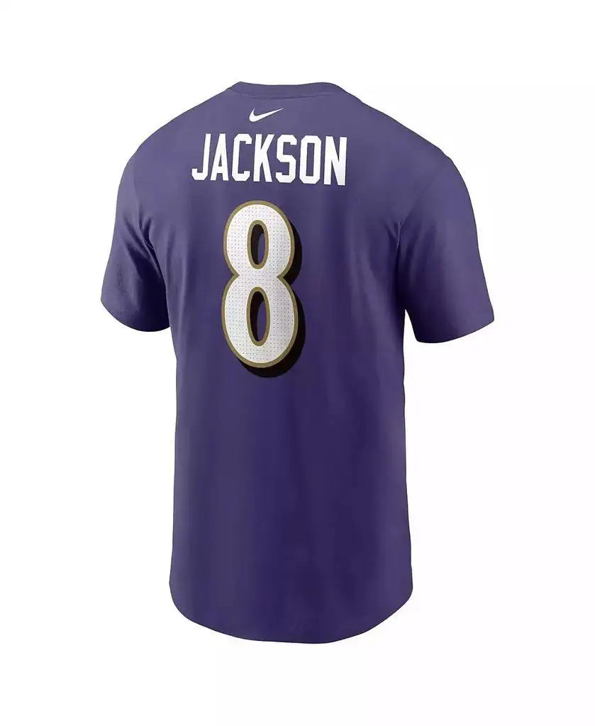 Nike | Men's Officially Licensed Lamar Jackson Purple Baltimore Ravens T-shirt