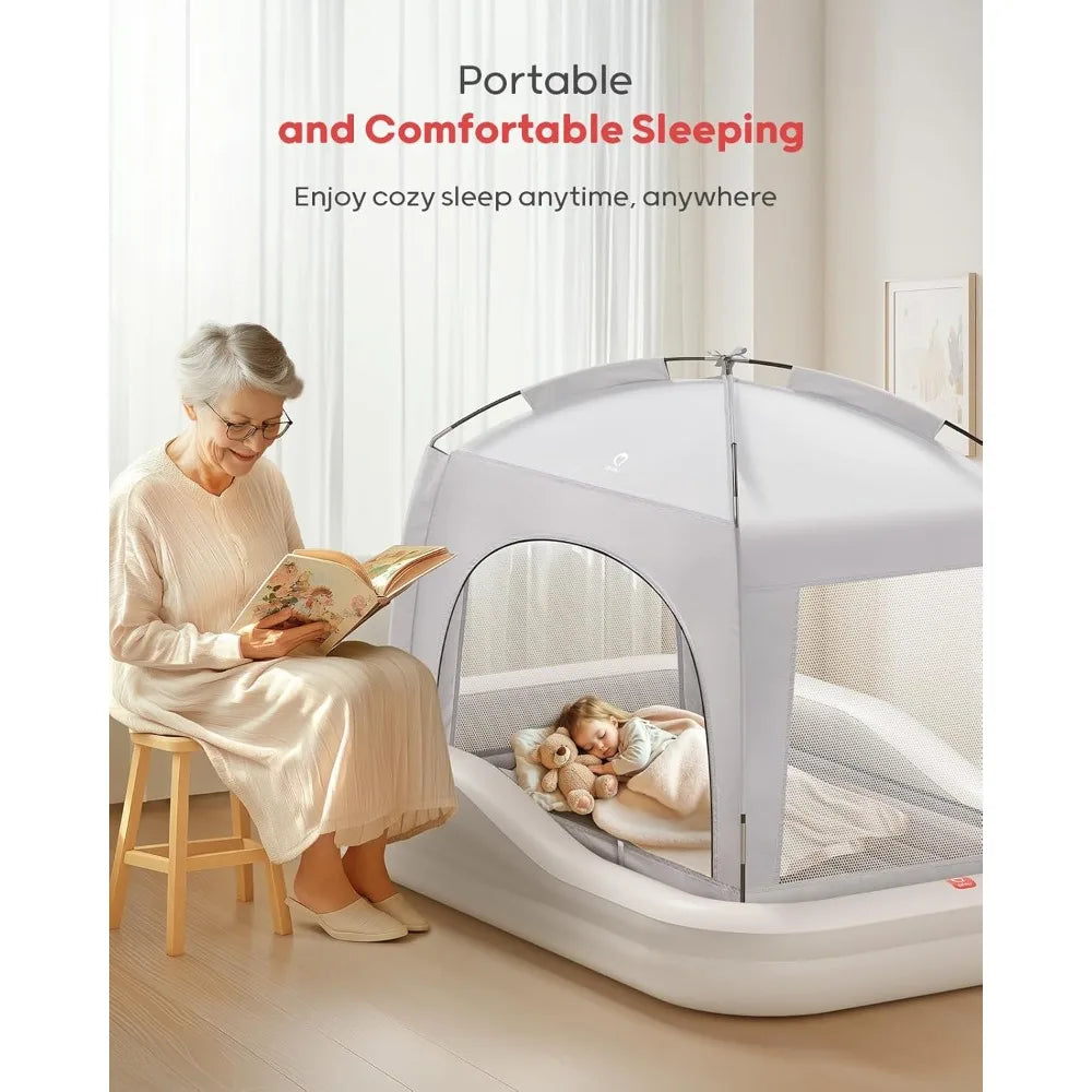 Inflatable, Portable Toddler/Kids Air Mattress Travel Bed with Safety Bumpers