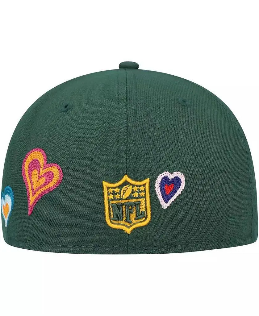 New Era Men's Green Bay Packers Chain Stitch Heart 59FIFTY Fitted Hat