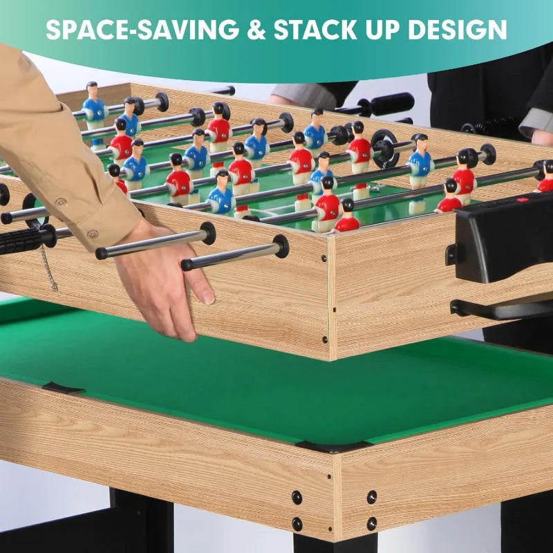 12-in-1 Game Table for Home - Foosball, Air Hockey, Pool Table & More! - Ideal for Game Rooms and Family Game Nights