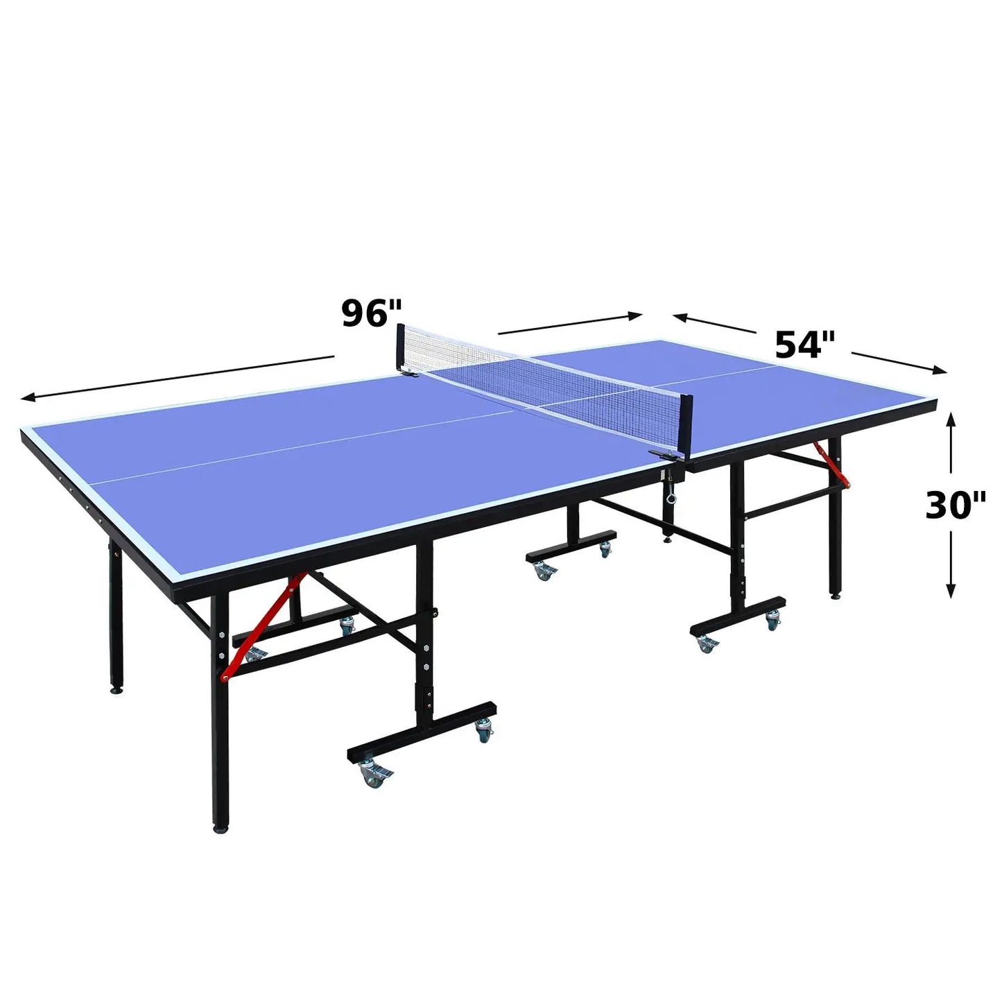 8ft Mid-Size Indoor Foldable & Portable Table Tennis Table with Net & 2 Paddles
