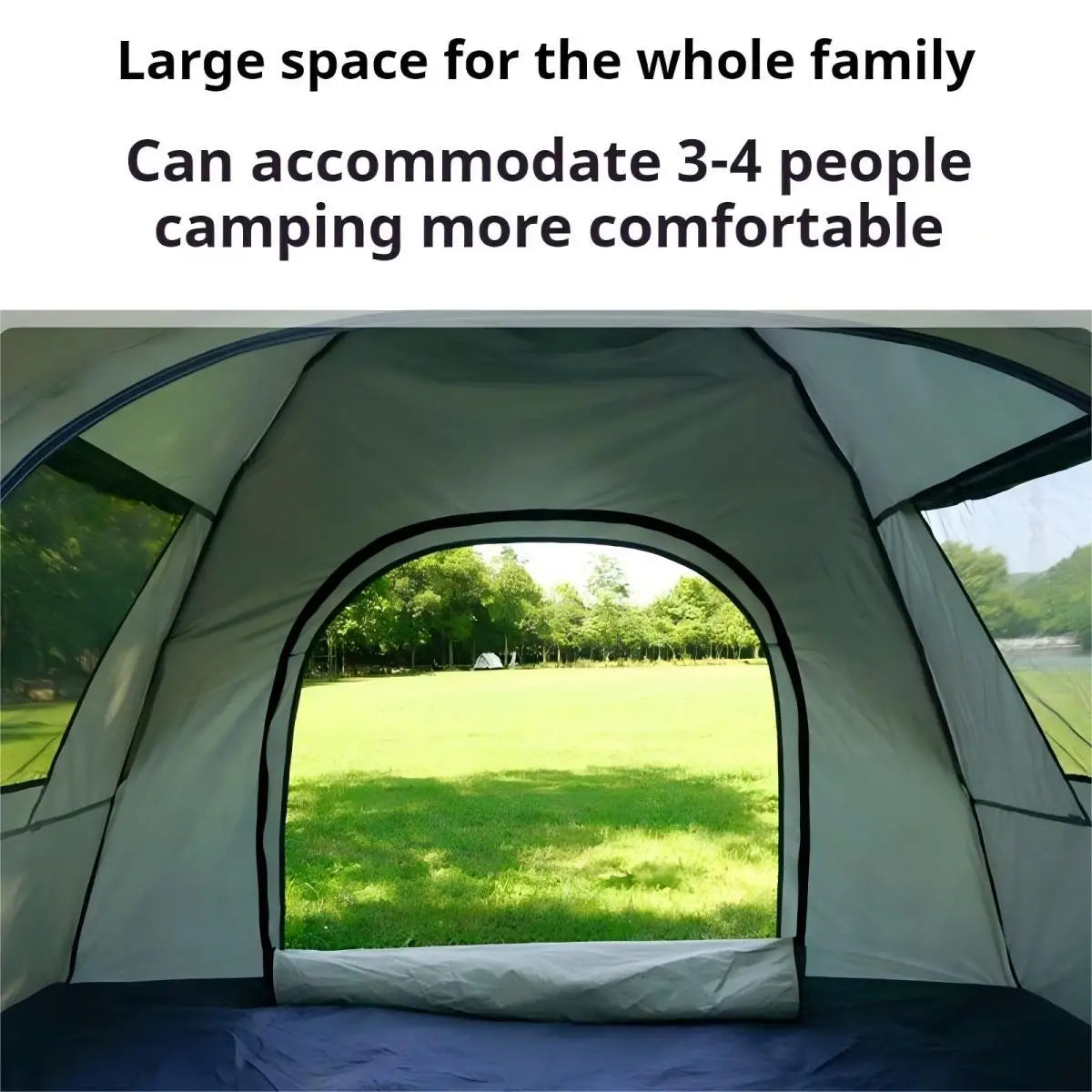 Outdoor Shelter Sunshade Camping Tent with Two Doors and Two Windows