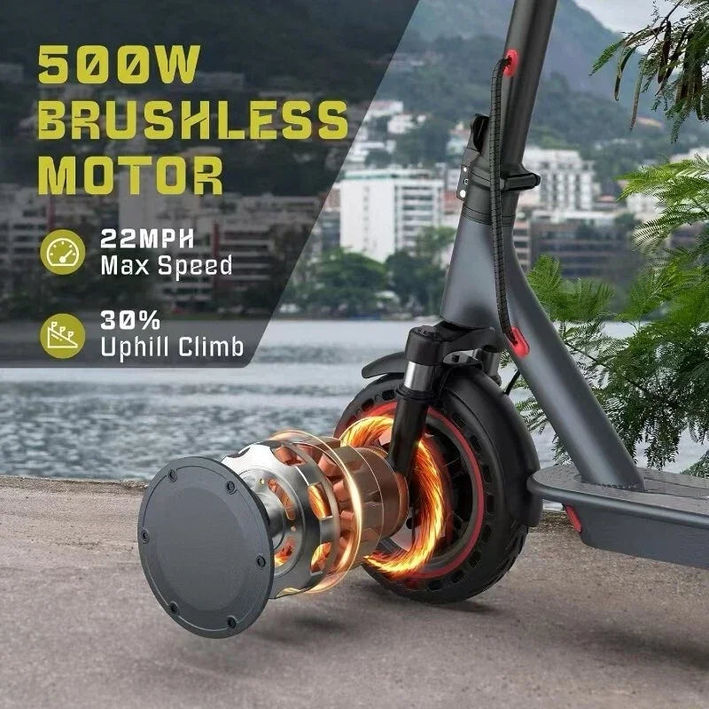 AOVOPRO TMAX 500W Adult 10inch Folding Electric Scooter with APP Smart Control & Shock-absorbing Anti-skid Device