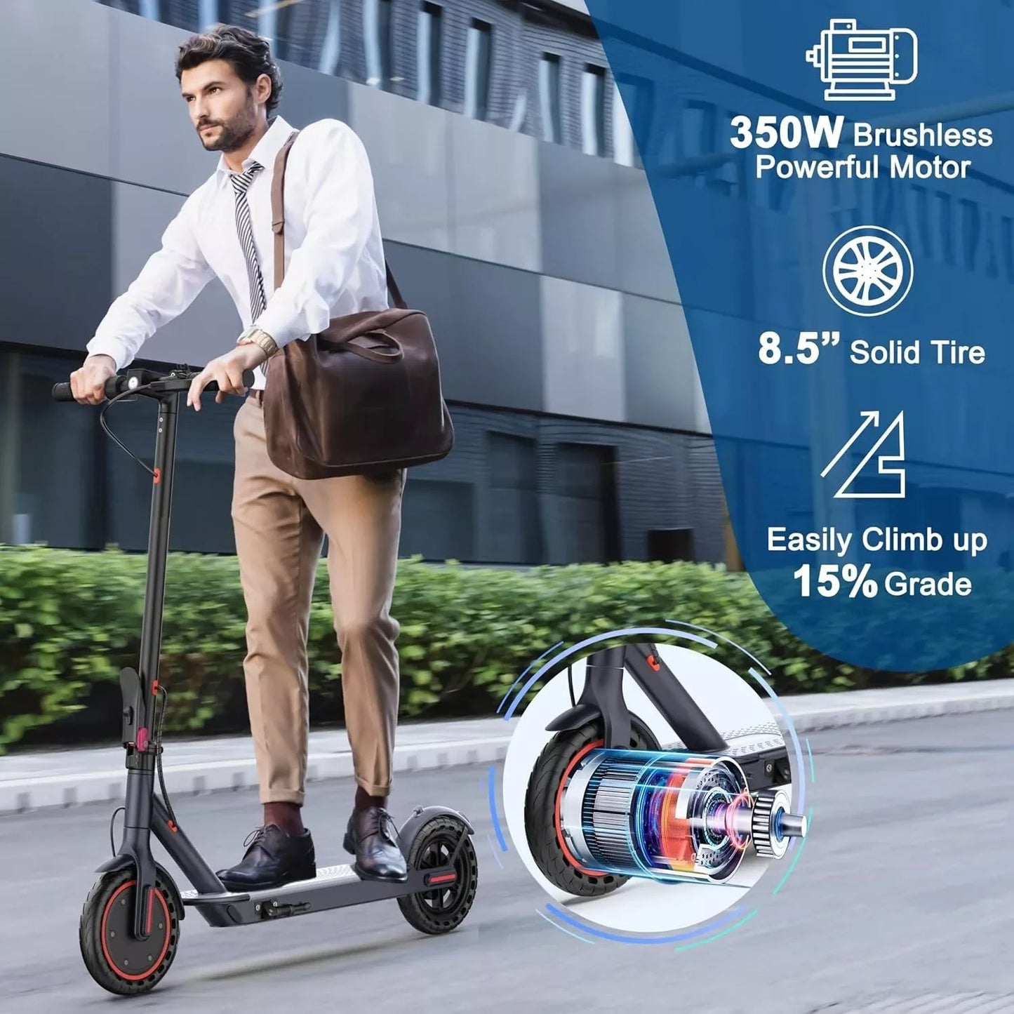 LP60 350W Folding Electric Scooter with APP Smart Control & 8.5inch tire