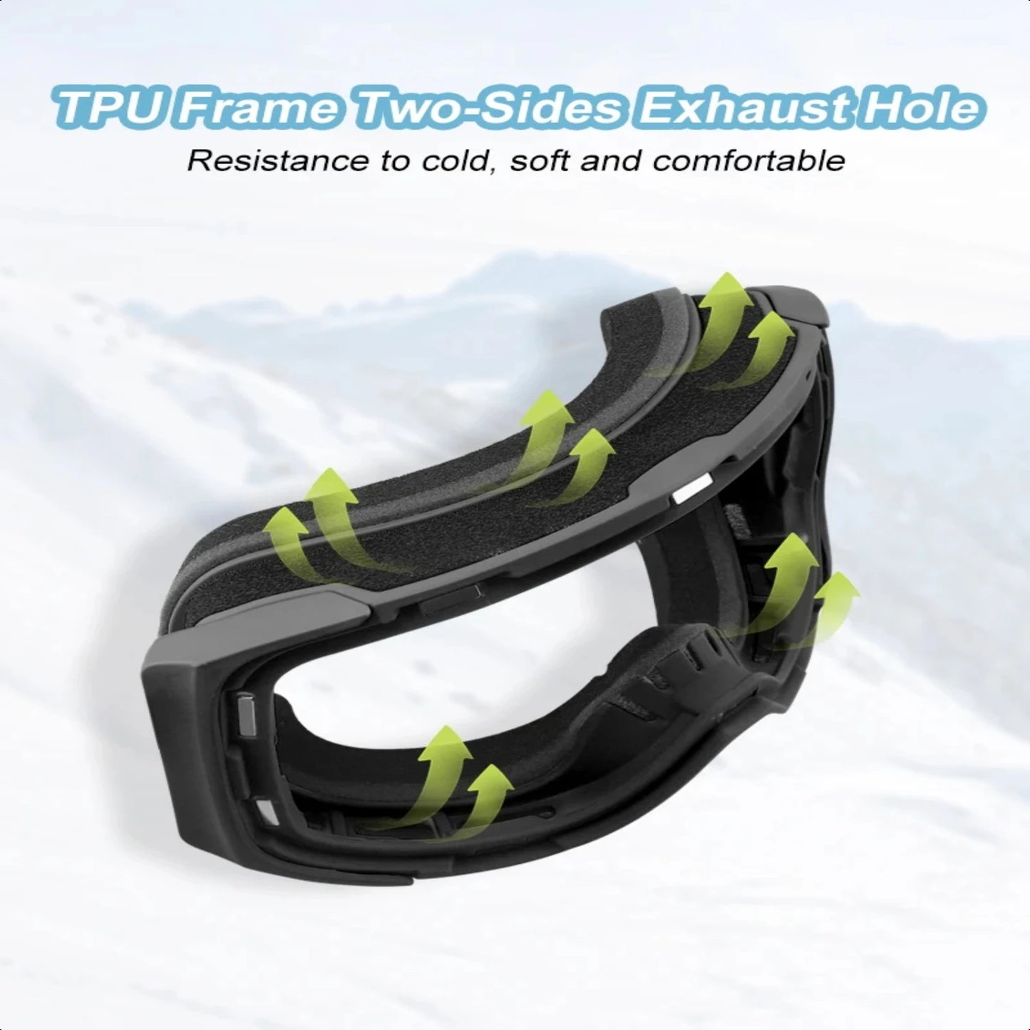 Double Layer Anti-Fog Winter Professional Ski/Snowboard Goggles with UV400 Protection & Interchangeable Lens