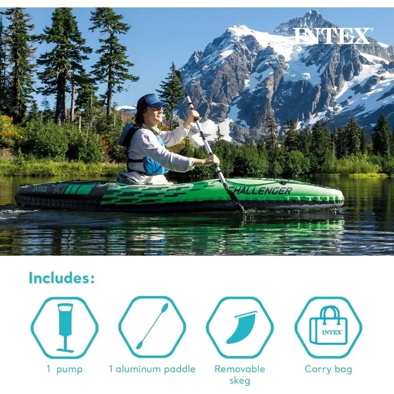 Challenger Inflatable Kayak Series: Includes Deluxe 86in Kayak Paddles and High-Output Pump