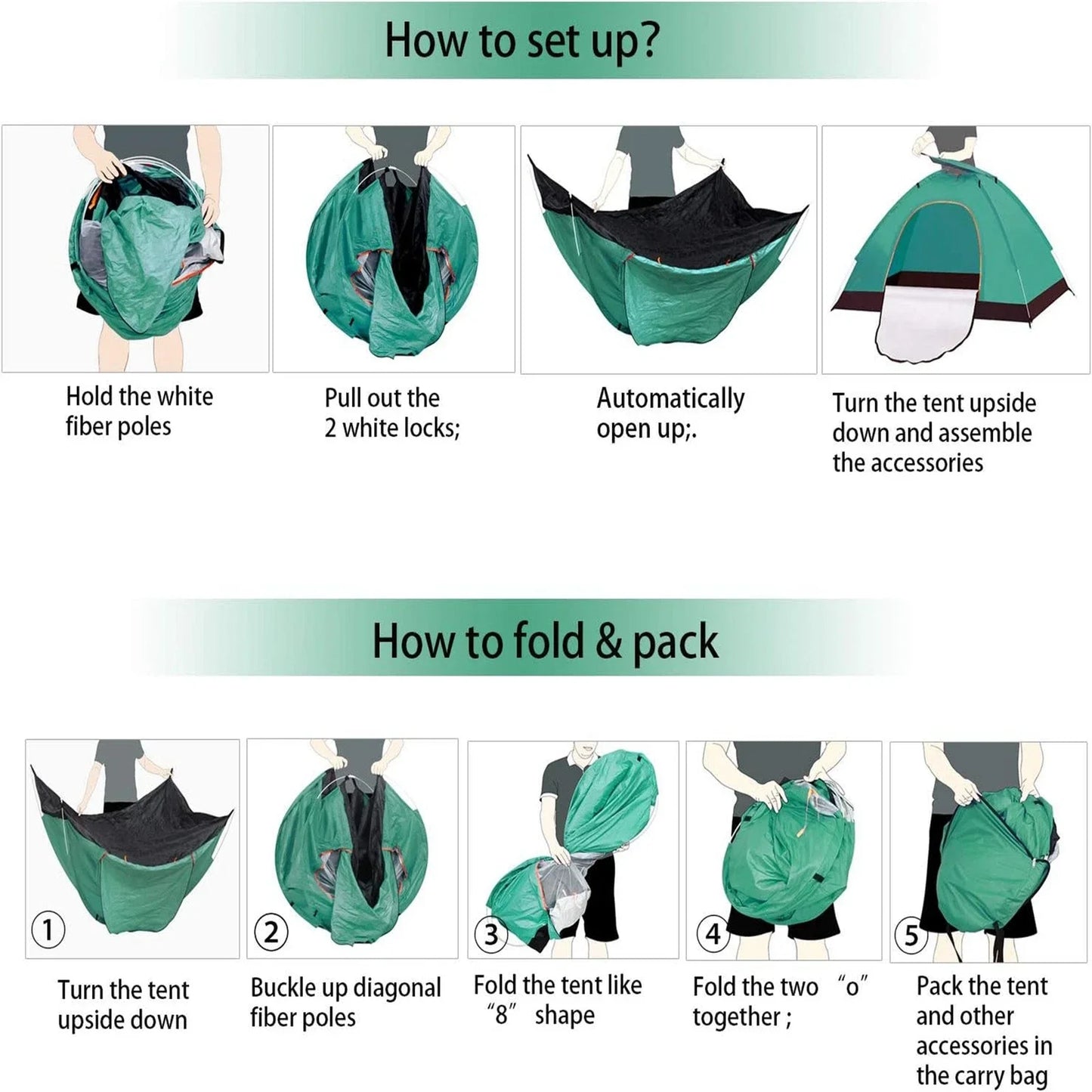 2-3 Person Automatic Pop Up, Portable, Waterproof Camping Tent