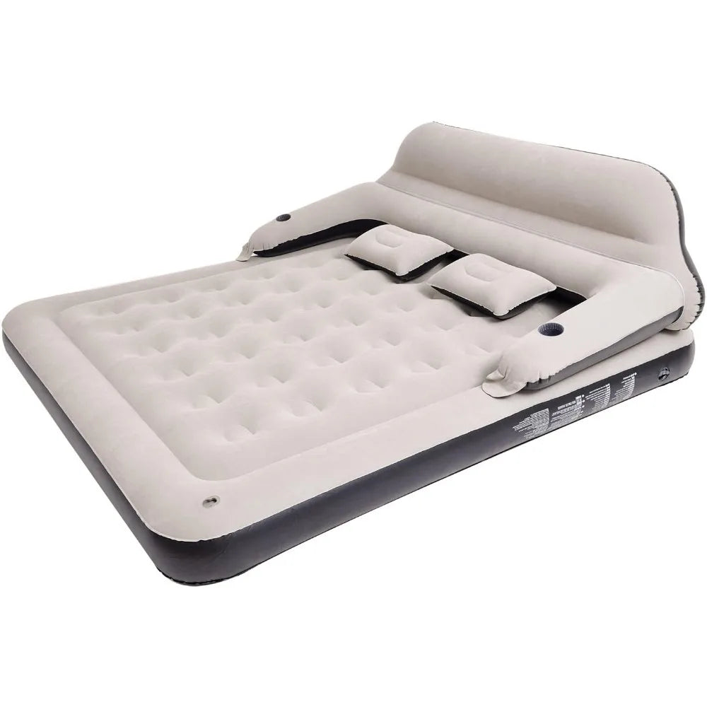Queen Size Air Mattress Sofa Bed with Headboard and Pillow