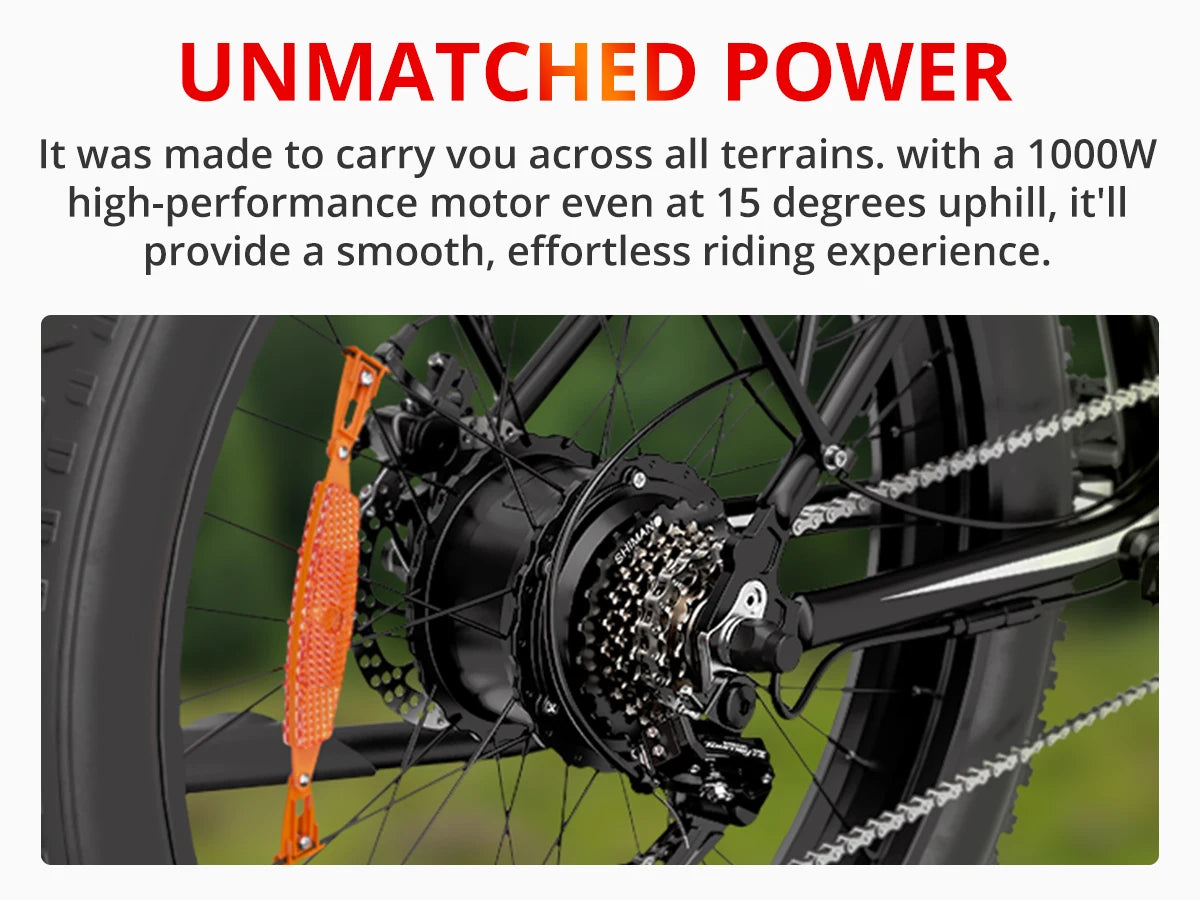 AMYET1500W 48V 26"Adult Fat Tire Mountain Electric Bike
