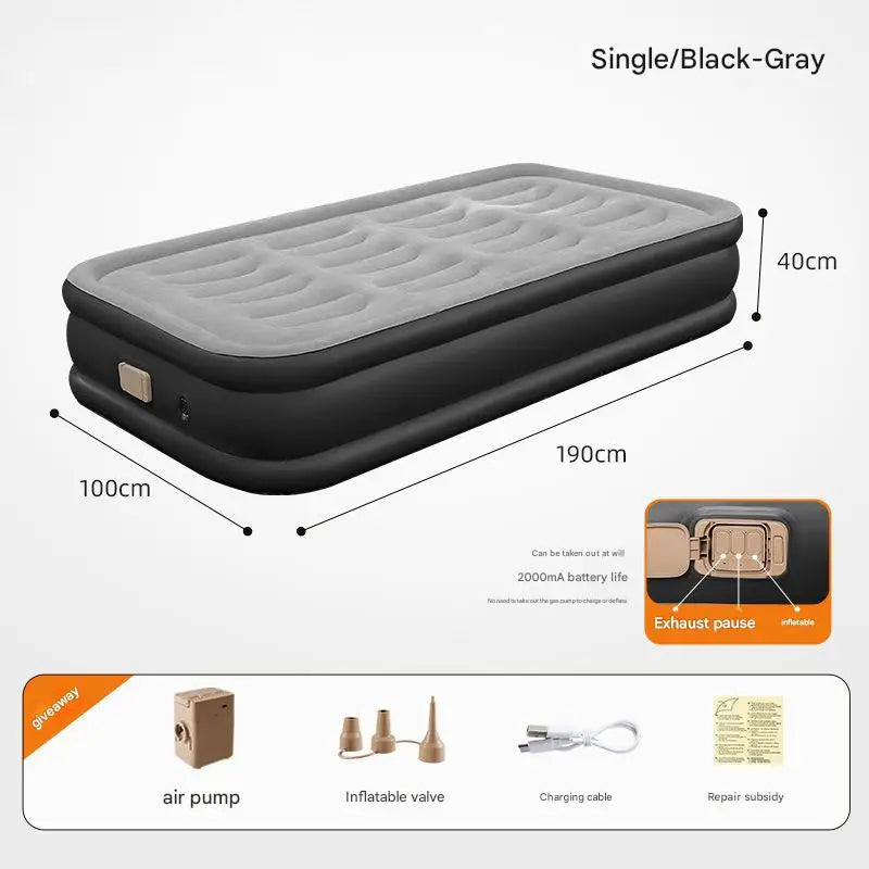 Soft Top Foldable, Inflatable, Thick, Antileak Air Mattress with Electric Air Pump