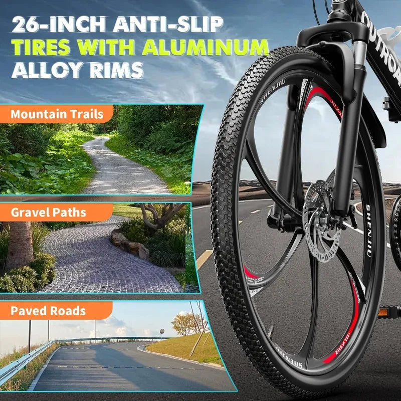 26 Inch Folding 21 Speed Full Suspension Mountain Bike
