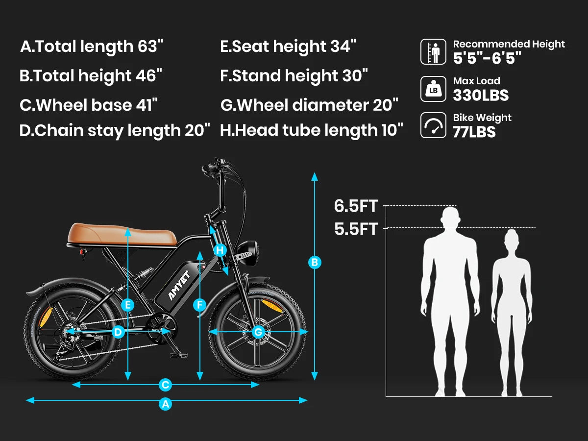 AMYET V9-G60 1000W 48V Men's Electric Mountain Bike
