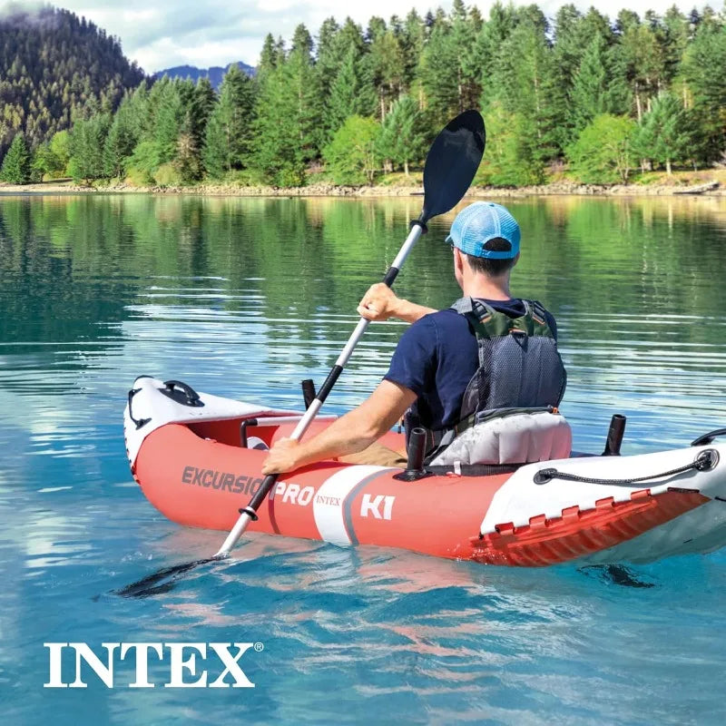 INTEX Excursion Pro K1 Inflatable Kayak Set: Includes Deluxe 86in Kayak Paddles and High-Output Pump