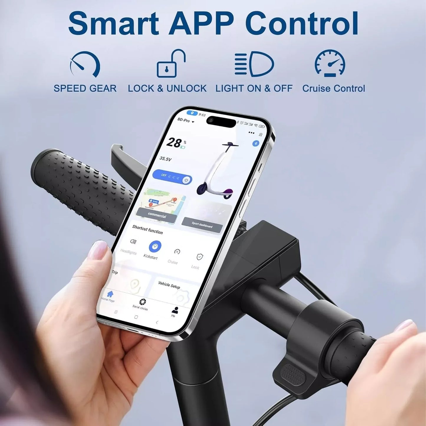 LP60 350W Folding Electric Scooter with APP Smart Control & 8.5inch tire
