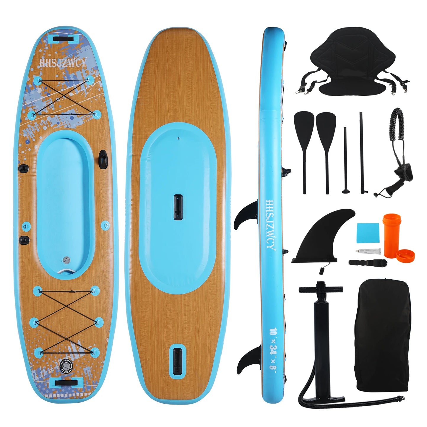 10' 8" Inflatable Stand Up Paddle Board/Kayak, 38'' Extra Wide, for Adults, with Seat
